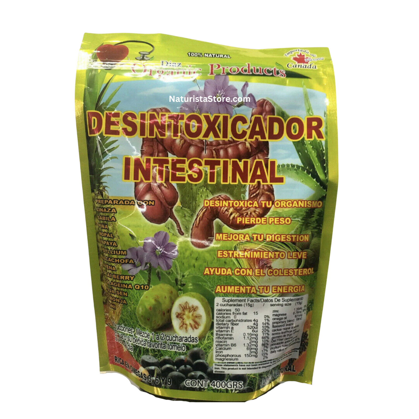 NEW SEALED DESINTOXICADOR INTESTINAL Diaz ORGANIC PRODUCTS 14 oz gallery