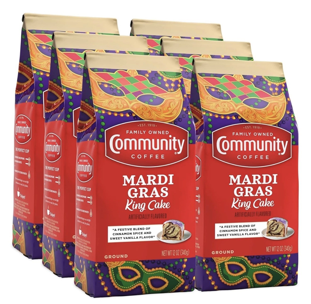 6-Pack Community Coffee Mardi Gras King Cake Ground Coffee 12oz Best By 07/31/26 gallery