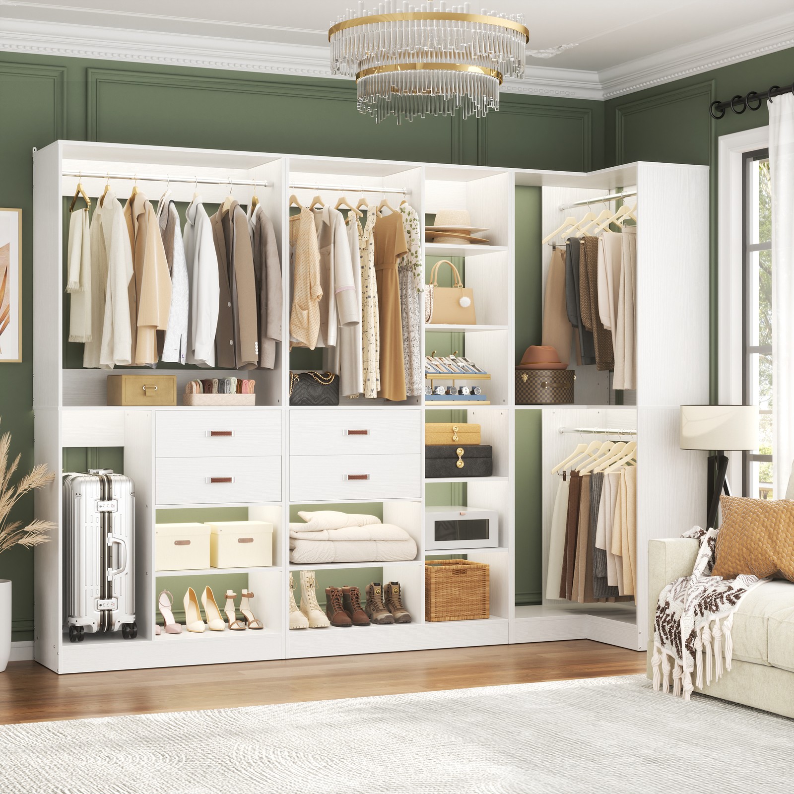 Freestanding Walk-in Closet System Reversible Wardrobe Cloth Garment Organizer gallery