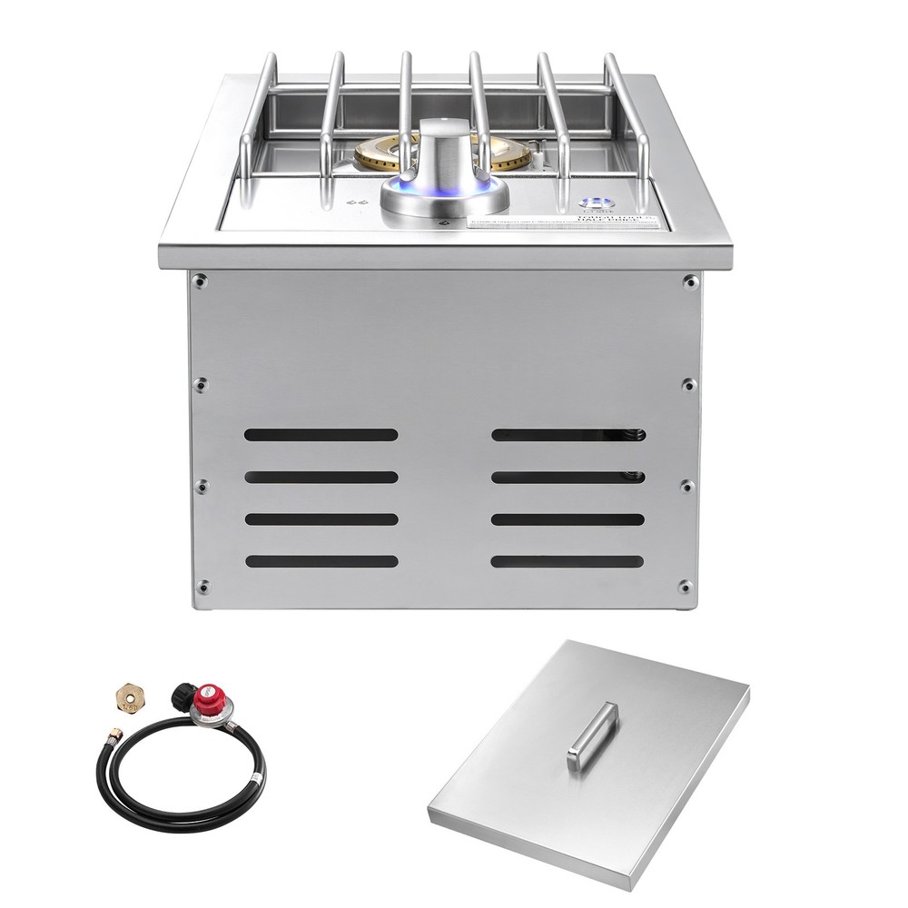 Uimoso Single Outdoor Grilling Side Burner, 17,000 BTU for Propane & Natural Gas