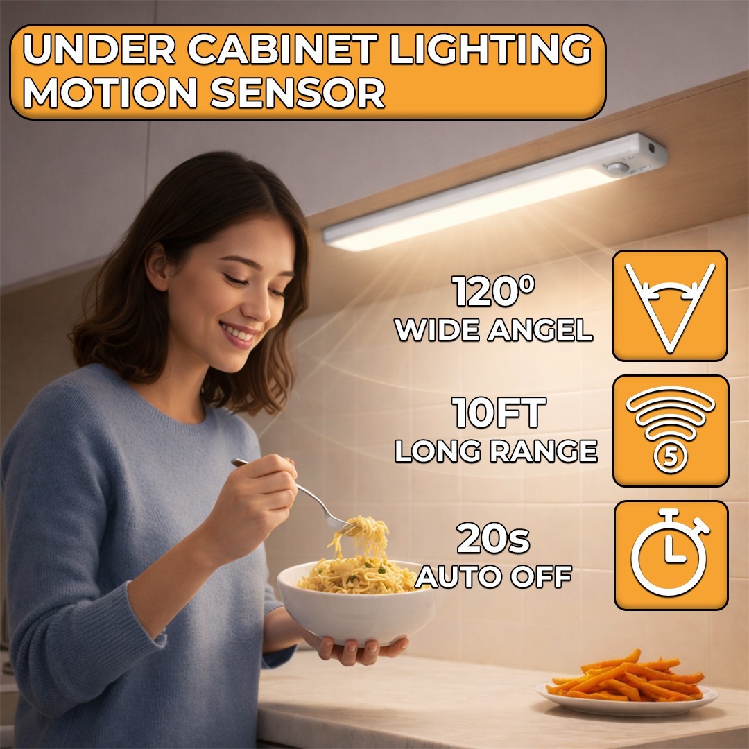 2-12 Pack LED Under Cabinet Lights, Rechargeable Motion Sensor, 3 Color Dimmable gallery