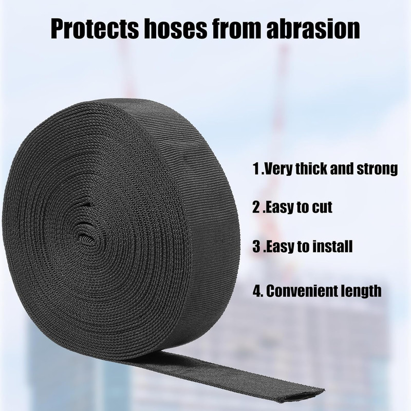 33 FT Nylon Hydraulic Hose Protector Sleeve Black Protective Cover Hose Sheath gallery