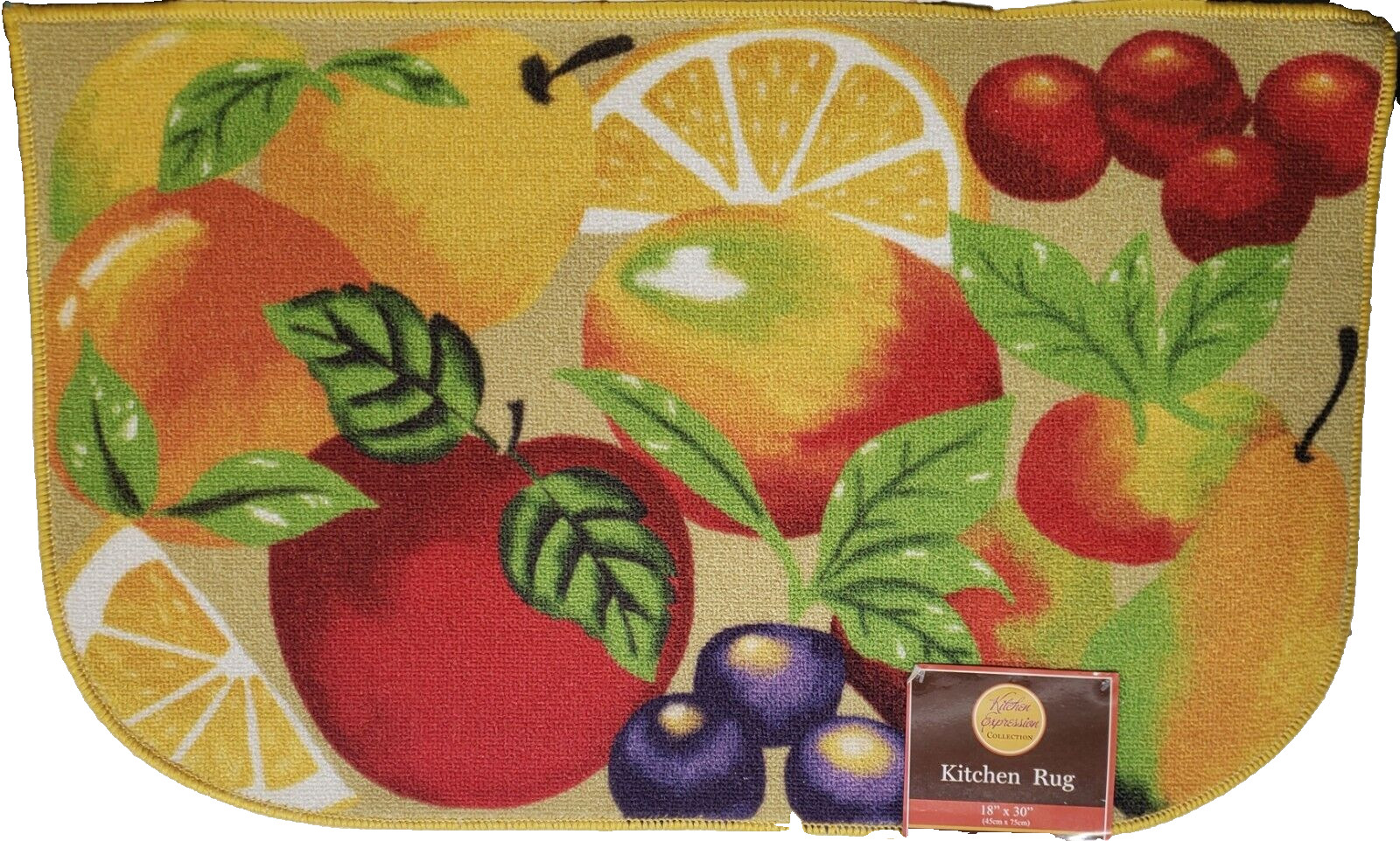 Printed Nylon Kitchen Rug (non skid latex back) (18"x30") VARIOUS FRUITS # 1, KE gallery