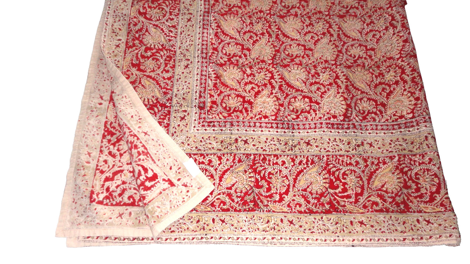 Crate & Barrel MARRAKESH maroon black Paisley OBLONG TABLECLOTH 58X102 gallery