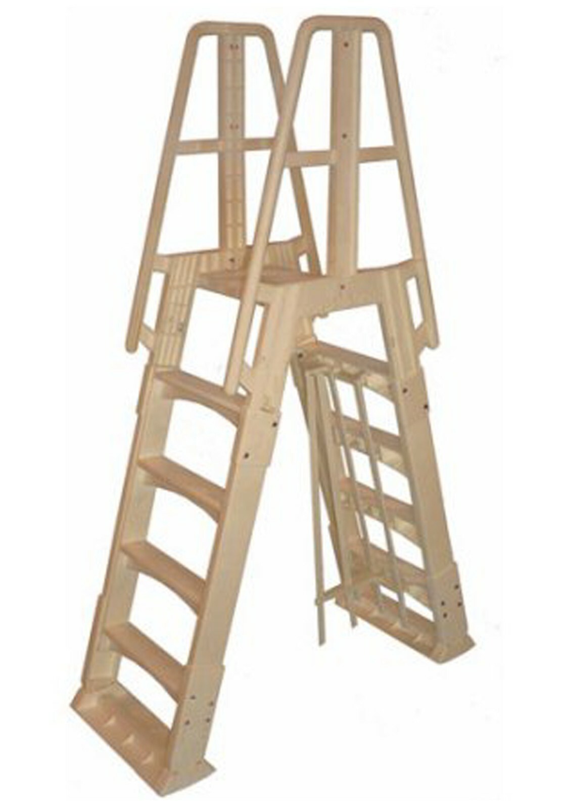 VinylWork A-Frame Slide Lock Above Ground Swimming Pool Ladder - (Choose Color) gallery