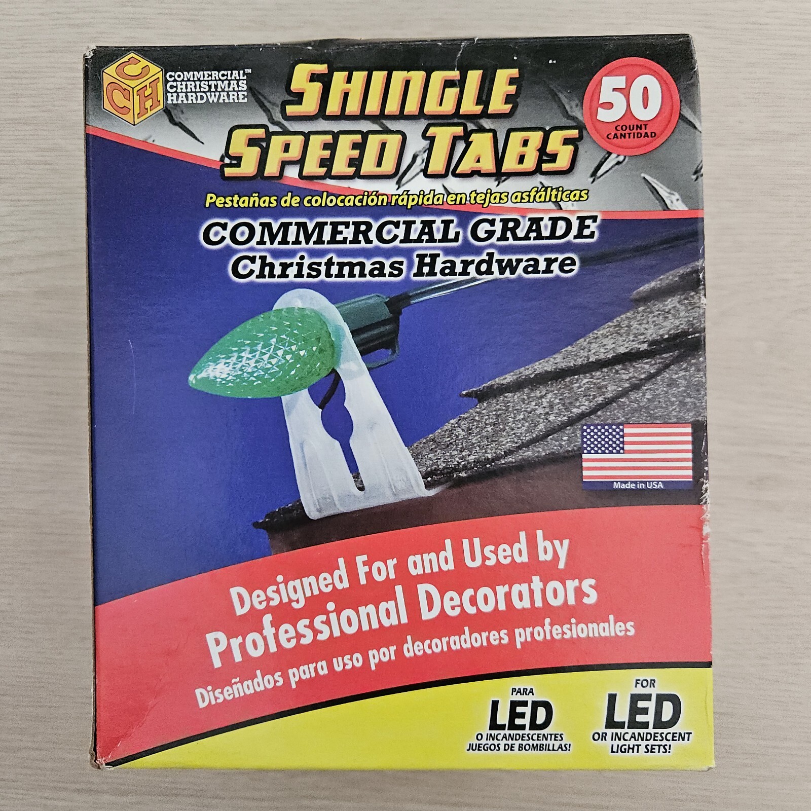 Shingle Speed Tabs 50 Count Commercial Grade Christmas Hardware LED Incandescent gallery