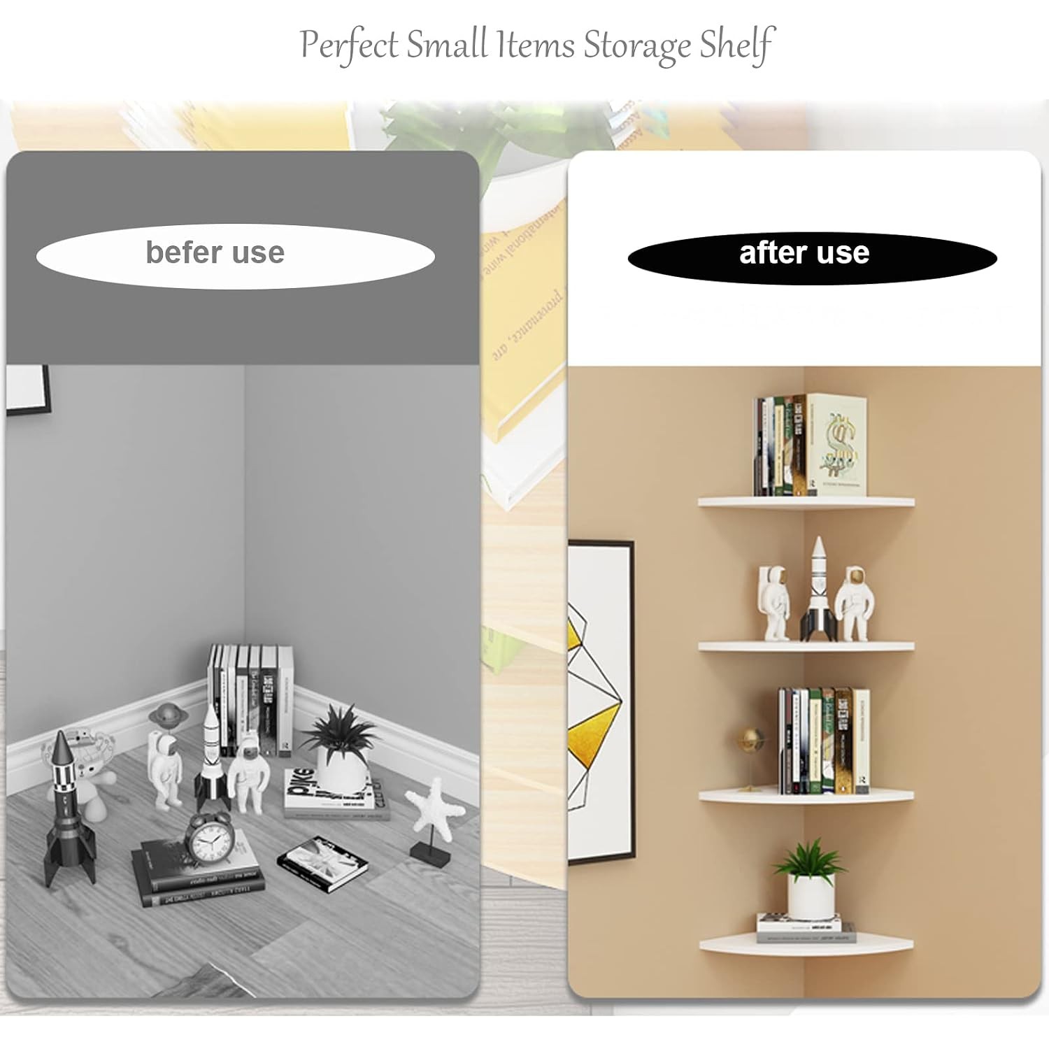 White Corner Floating Shelves 8 Inch Wall Storage Shelf Degree Corner Shelf gallery