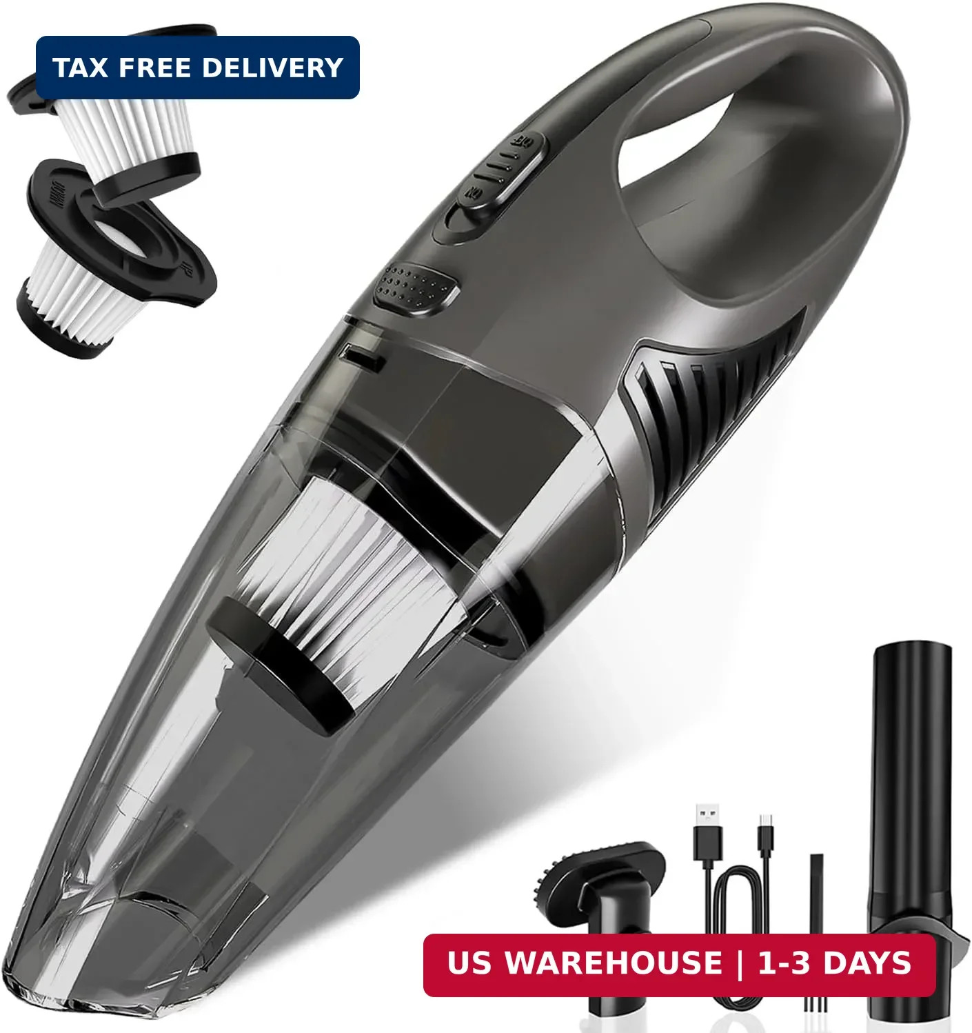 Handheld Vacuum Cordless, 11KPA Strong Suction & 25 Mins Runtime Brushless Motor gallery
