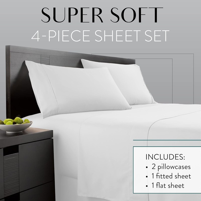 Twin Bunk Bed Sheets w/ 2 Pillowcases, Lightweight Brushed Microfiber Deep gallery