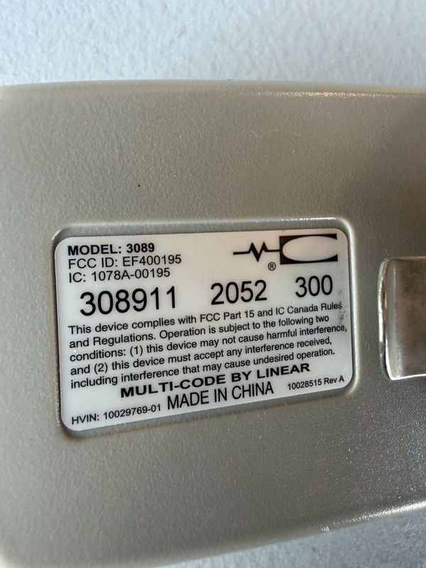 Linear Multi-Code 3089 Remote Gate/Garage Door Opener 1 Button 300MHz gallery