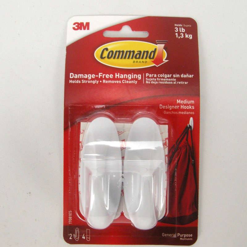 3M Command Hooks 3 Lb Medium Designer Lot of 8 Hooks NIP gallery
