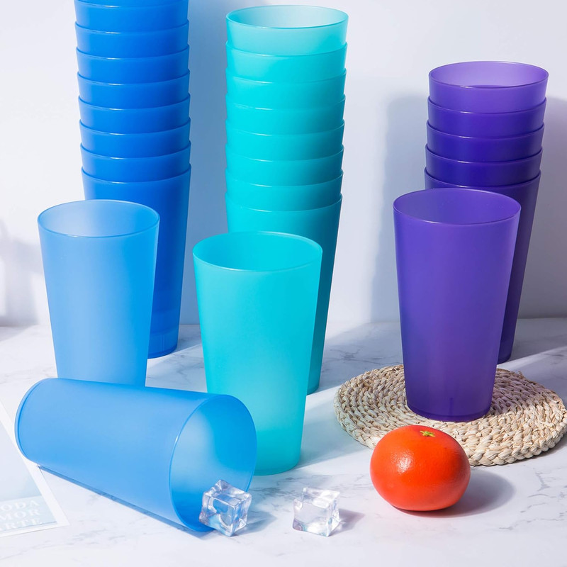 32-ounce Plastic Tumblers/Large Drinking Glasses/Party Cups/Iced Tea Glasses Set gallery