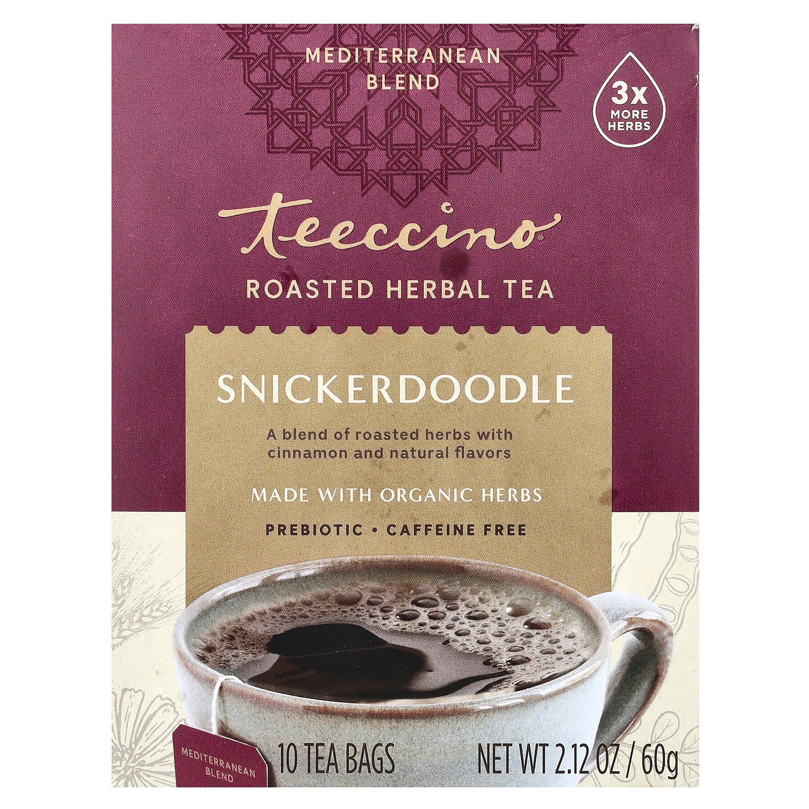 Roasted Herbal Tea, Snickerdoodle, Caffeine Free, 10 Tea Bags, 2.12 oz (60 g) gallery
