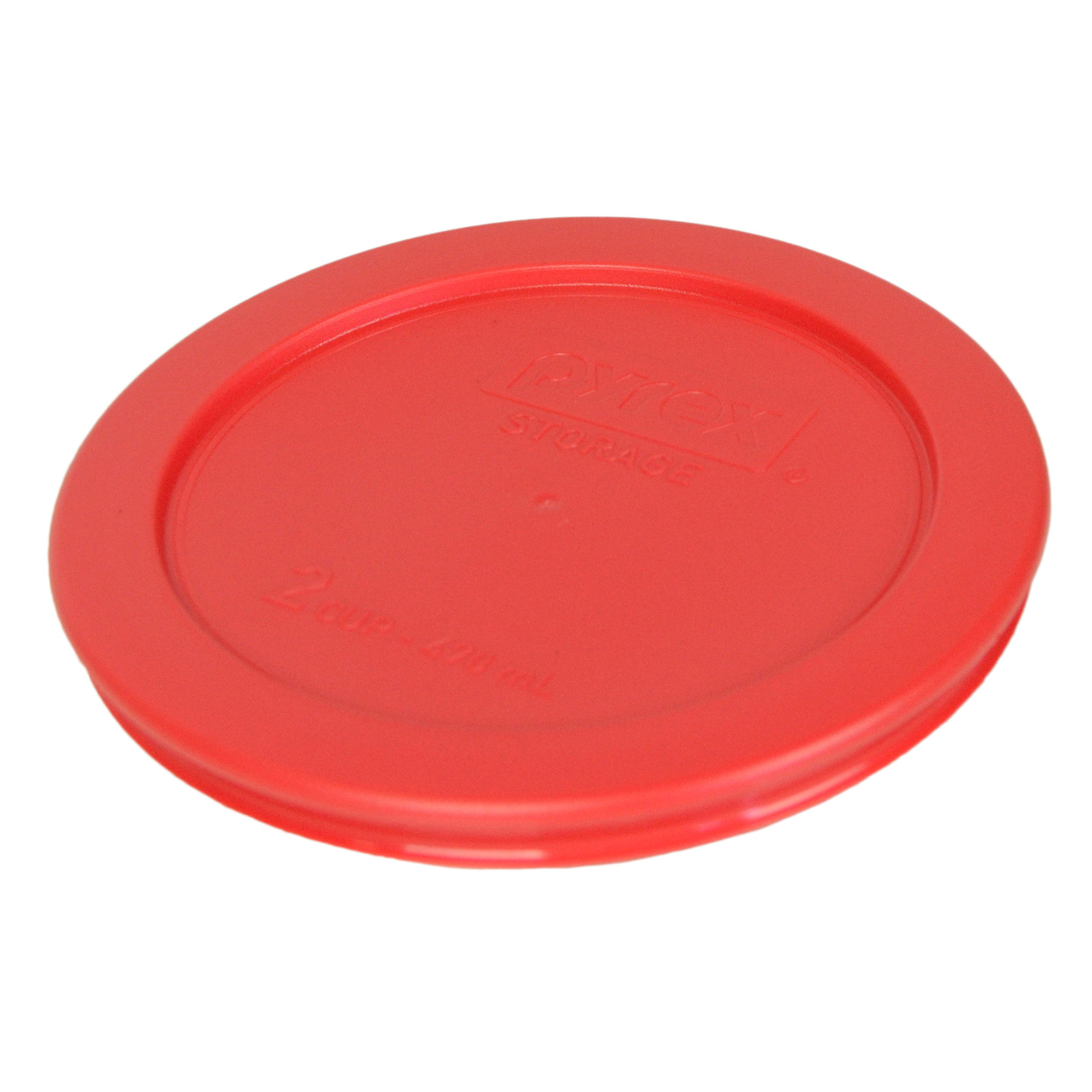 Pyrex 7200-PC Round 2 Cup 5" Storage Lid Cover 2 Pack Red for Glass Bowl gallery