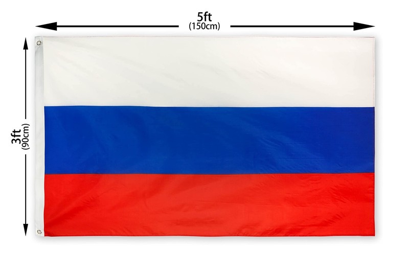 DANF Russia Flag 3x5 Ft Thick Polyester, Fade Resistant, Brass Grommets, Canv... gallery