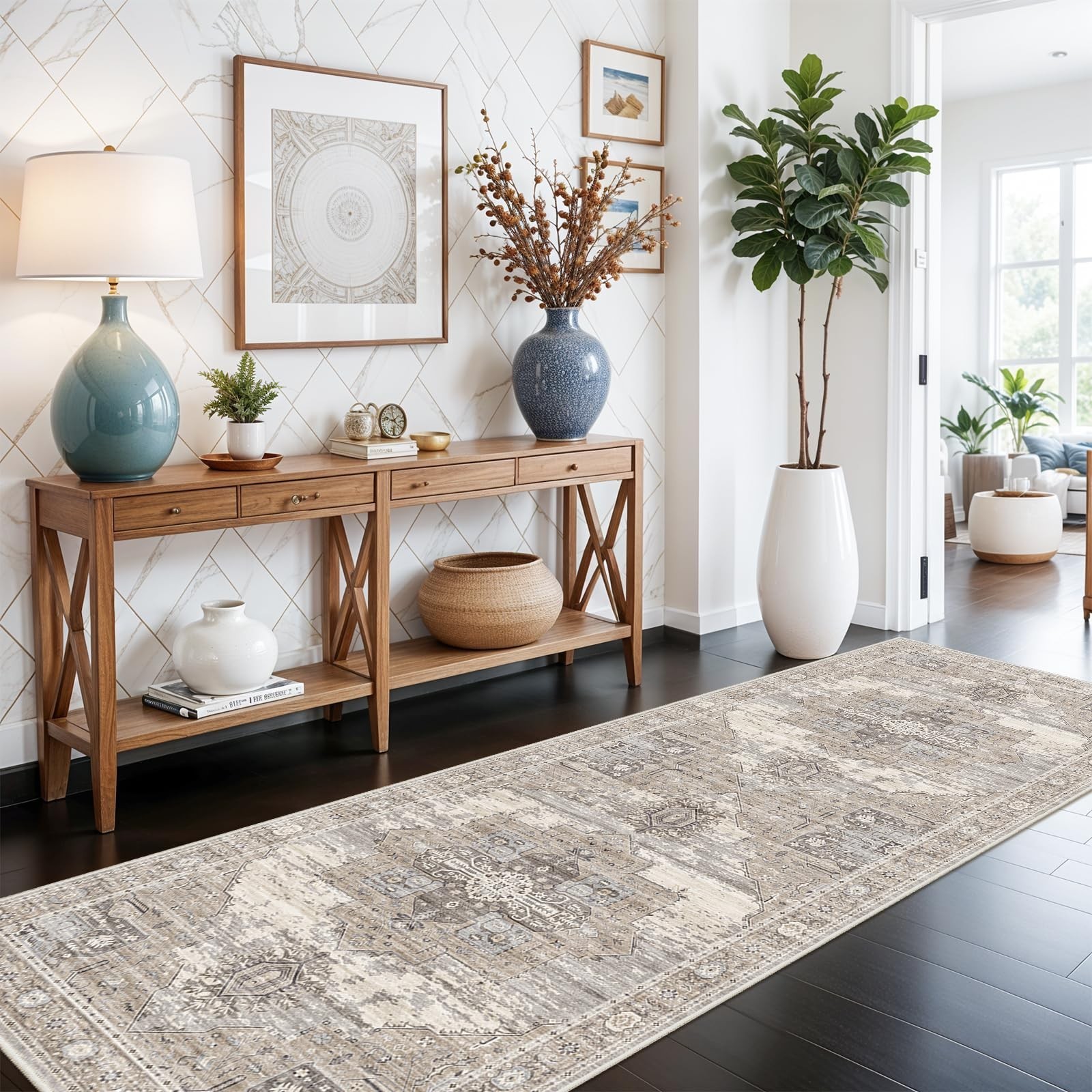 RUUGME Washable 3X8 Runner Rugs - Large Boho Rugs for Living Room Stain Resis... gallery
