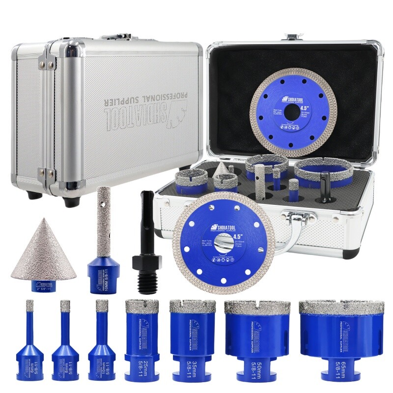 5/8 Diamond Core Bit Kit Drilling Hole Saw Cutting Disc Finger Bit Tile Marble gallery
