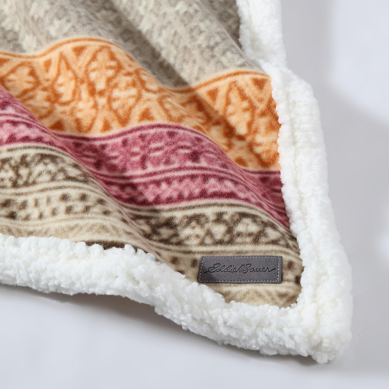 Eddie Bauer - Throw Blanket, Super Soft Reversible Sherpa & Brushed Fleece Beddi gallery