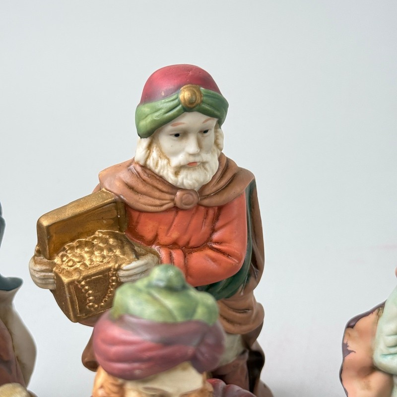 Vintage Nativity Scene Figurines 9 Pieces Ceramic set about 8 inches tall gallery
