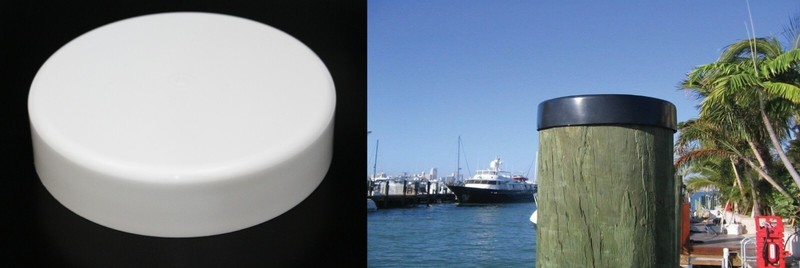Marine Dock Piling Flat Cap 4" to 14" - Plyon Post Piling Flat Cover Caps gallery