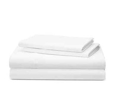 Ralph Lauren Spencer Solid Pima Sateen Cotton Queen Sheet 4 Psc. Set White $170