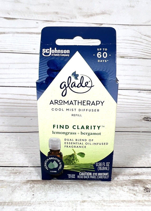 Glade Aromatherapy Cool Mist Diffuser Refill FIND CLARITY Lemongrass Bergamot 3x gallery