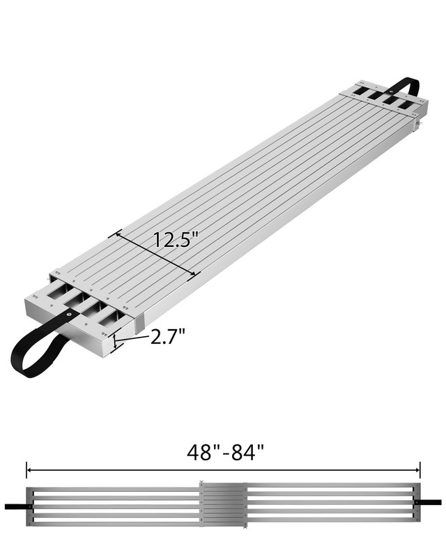 4-7Ft Telescoping Work Plank Aluminum Adjustable Work Platform 440LBS Capacity gallery