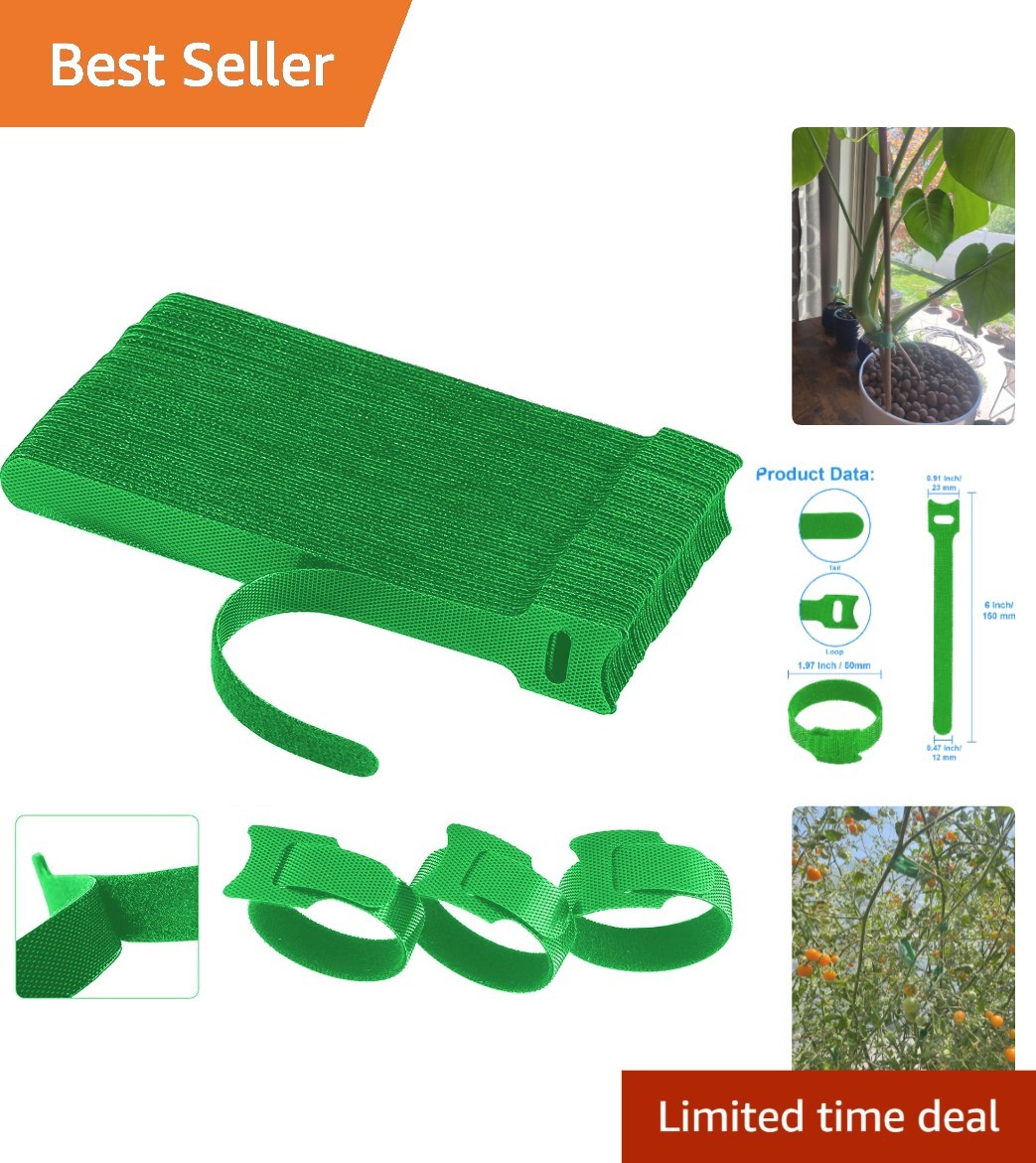 60 PCS Reusable Nylon Plant Cable Ties - 6 Inch Adjustable Green Straps gallery