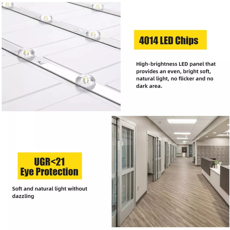 4-100Pack LED Flat Panel Light 5000K,2x4FT LED Panel Light 75W (250W Equivalent) gallery