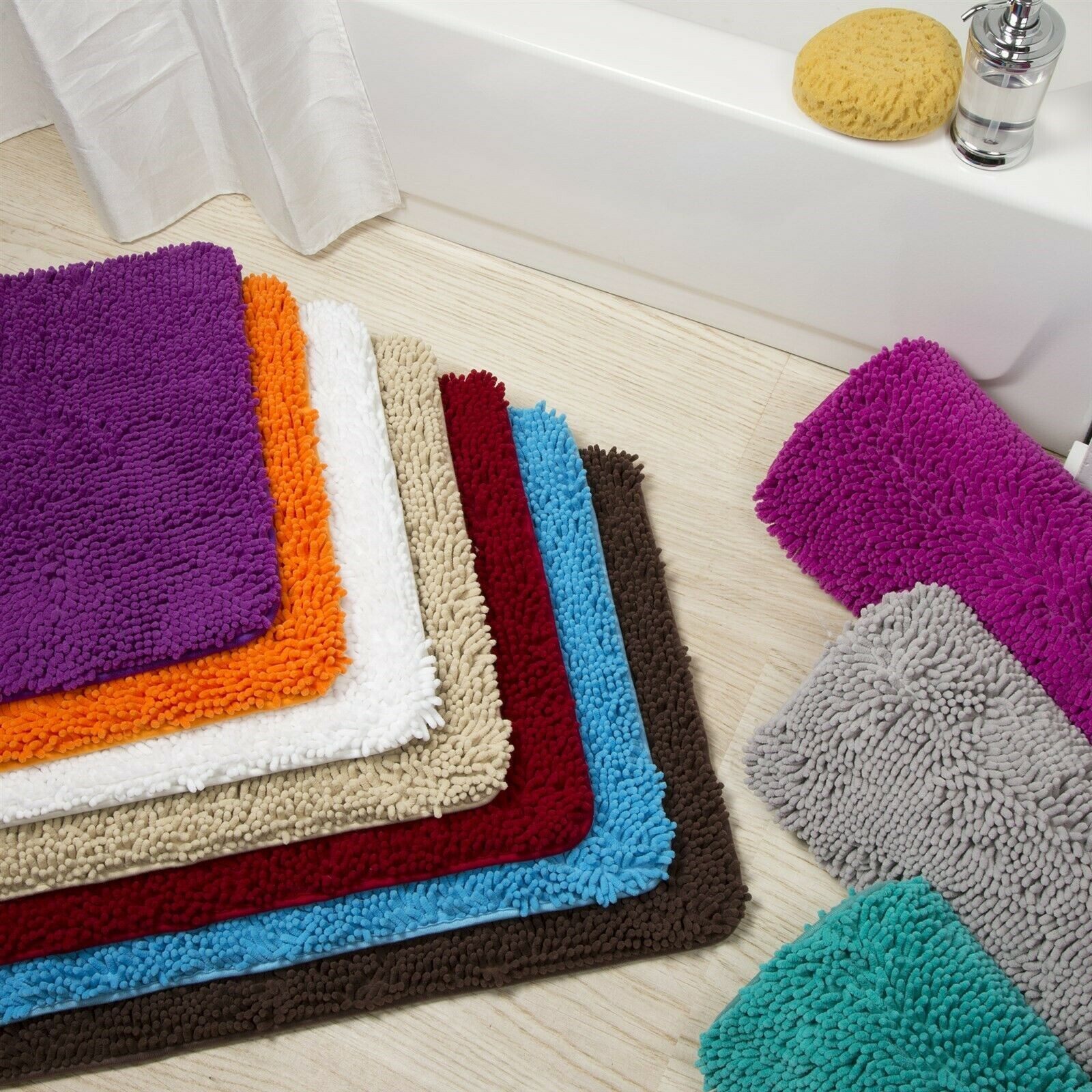 2 Piece Bathroom Rugs Bath Mat Set High Pile 24"x17" and 32"x21" Bathroom Mat gallery