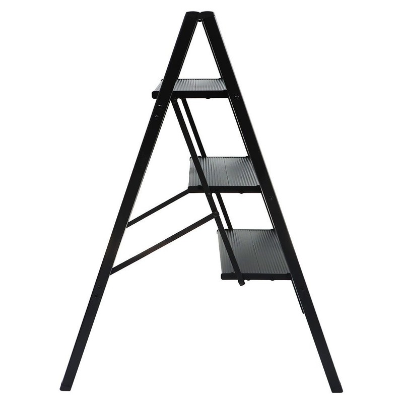 3 Step Ladder Folding Step Stool With Wide Anti-Slip Pedal Carbon Steel Black gallery