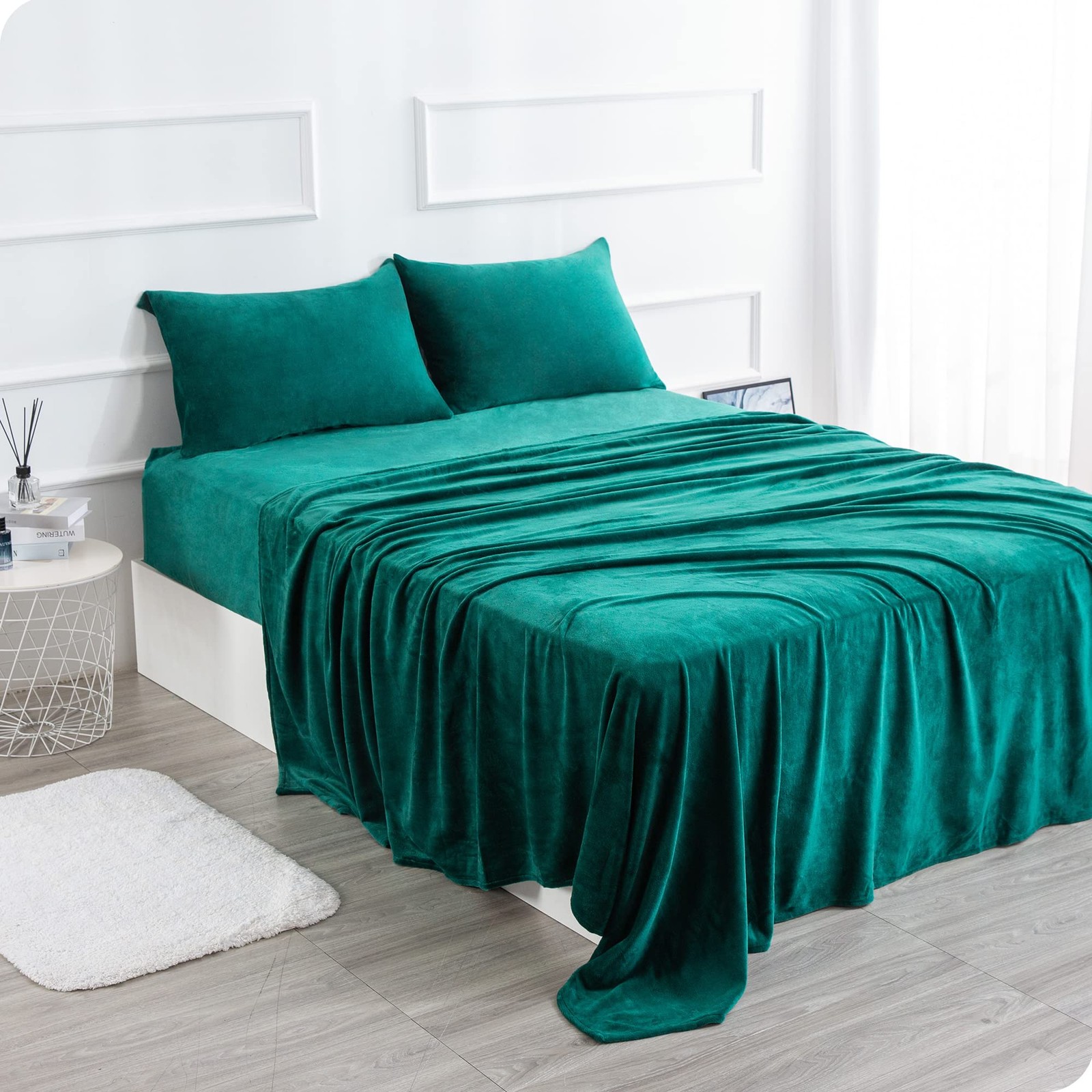 Velvet Plush Sheets Set Full Size, Micro Fleece Soft Cozy Sheet and Pillowcas... gallery