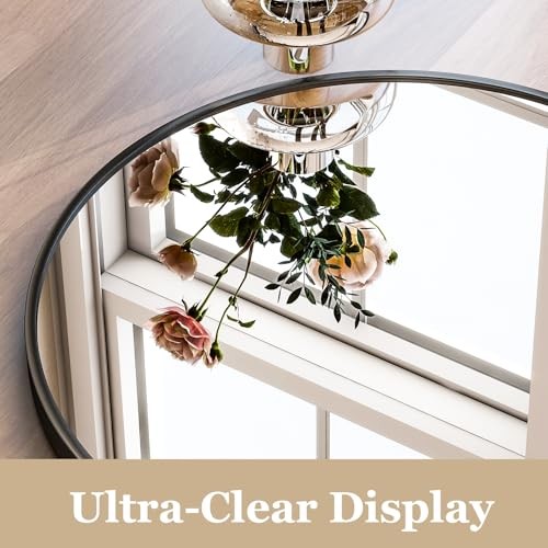 Arched Wall Mirror – 30"x40" Arch Bathroom Mirror Metal 40"L x 30"W Black-1pcs gallery