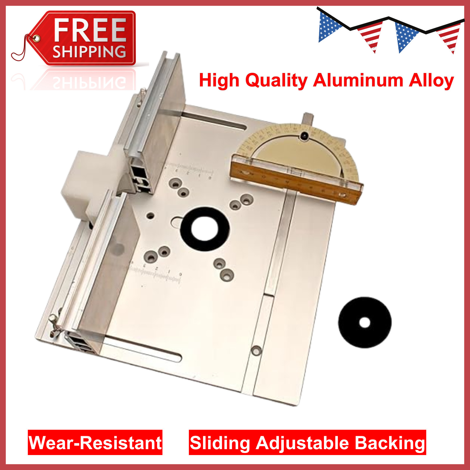Aluminium Router Table Insert Plate Woodworking Benches Router Flip Plate Silver gallery