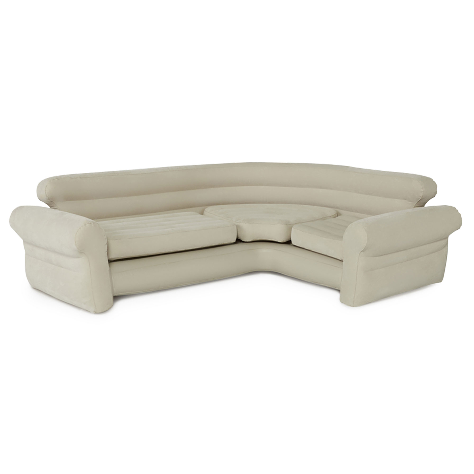Intex Inflatable Corner Living Room Air Mattress Sectional Sofa Couch, Beige gallery