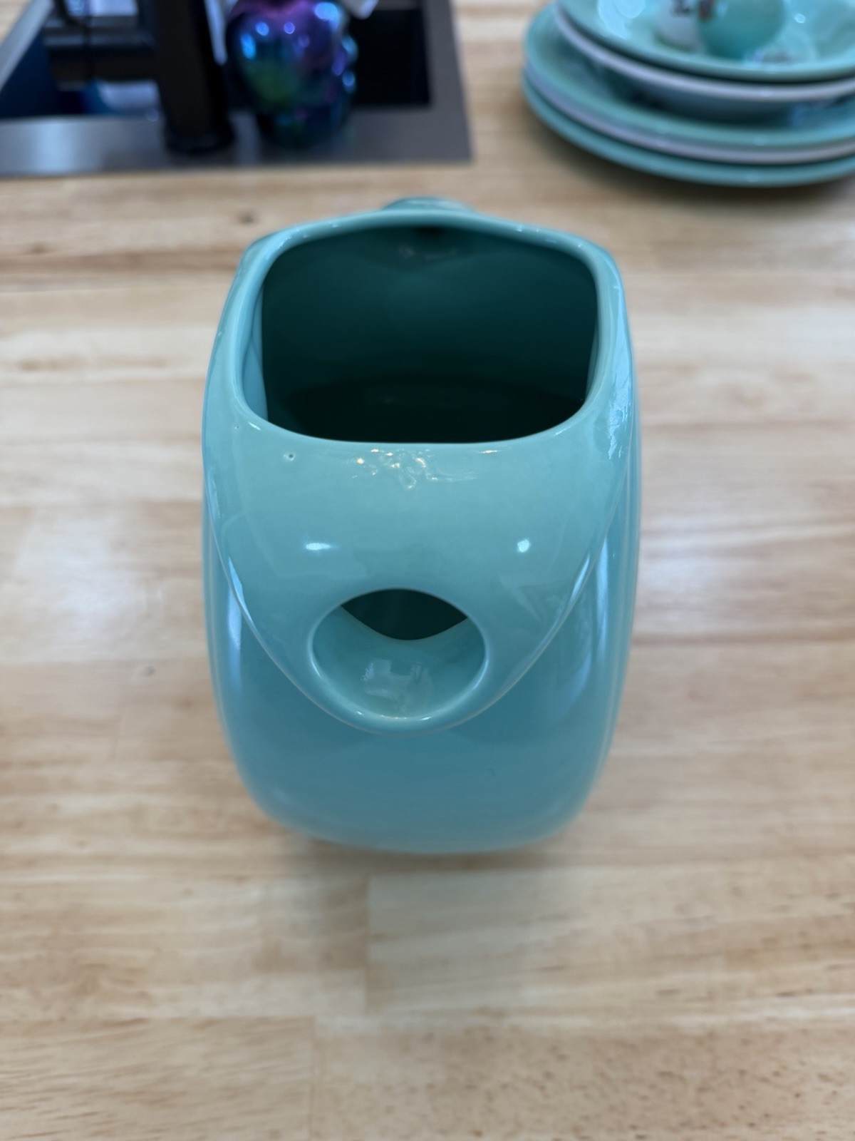 Fiesta Scooby-Doo Blue Ceramic Pitcher, 32 oz, Glossy, Microwave/Dishwasher Safe gallery