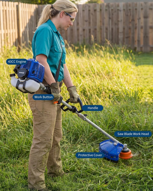 43cc/52cc Gasoline String Trimmer 2-Stroke 3 in 1 Brush Cutter Weed Eater Wacker gallery