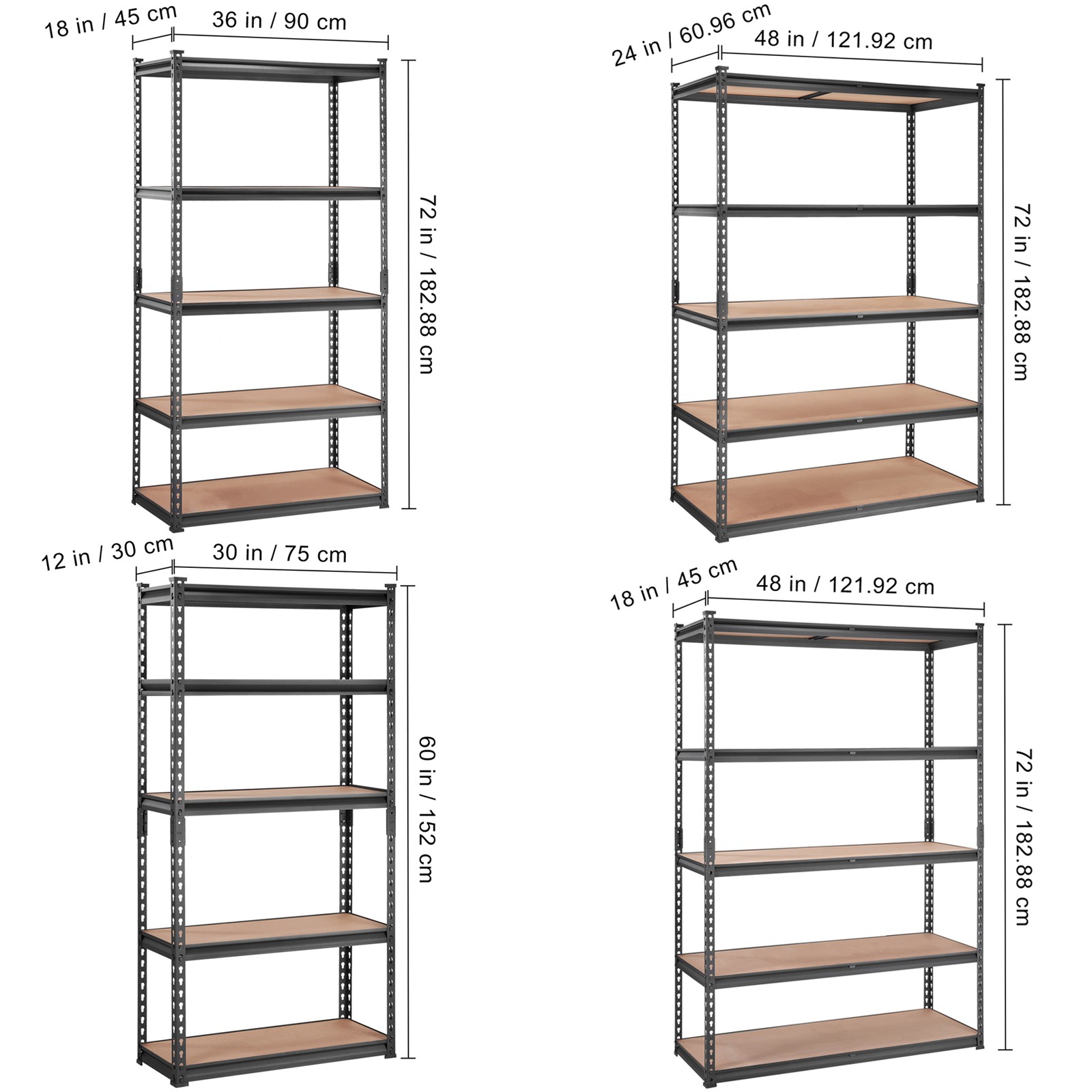 VEVOR Storage Shelving Unit Garage Storage Rack 5-Tier Adjustable 2000 lbs Load gallery
