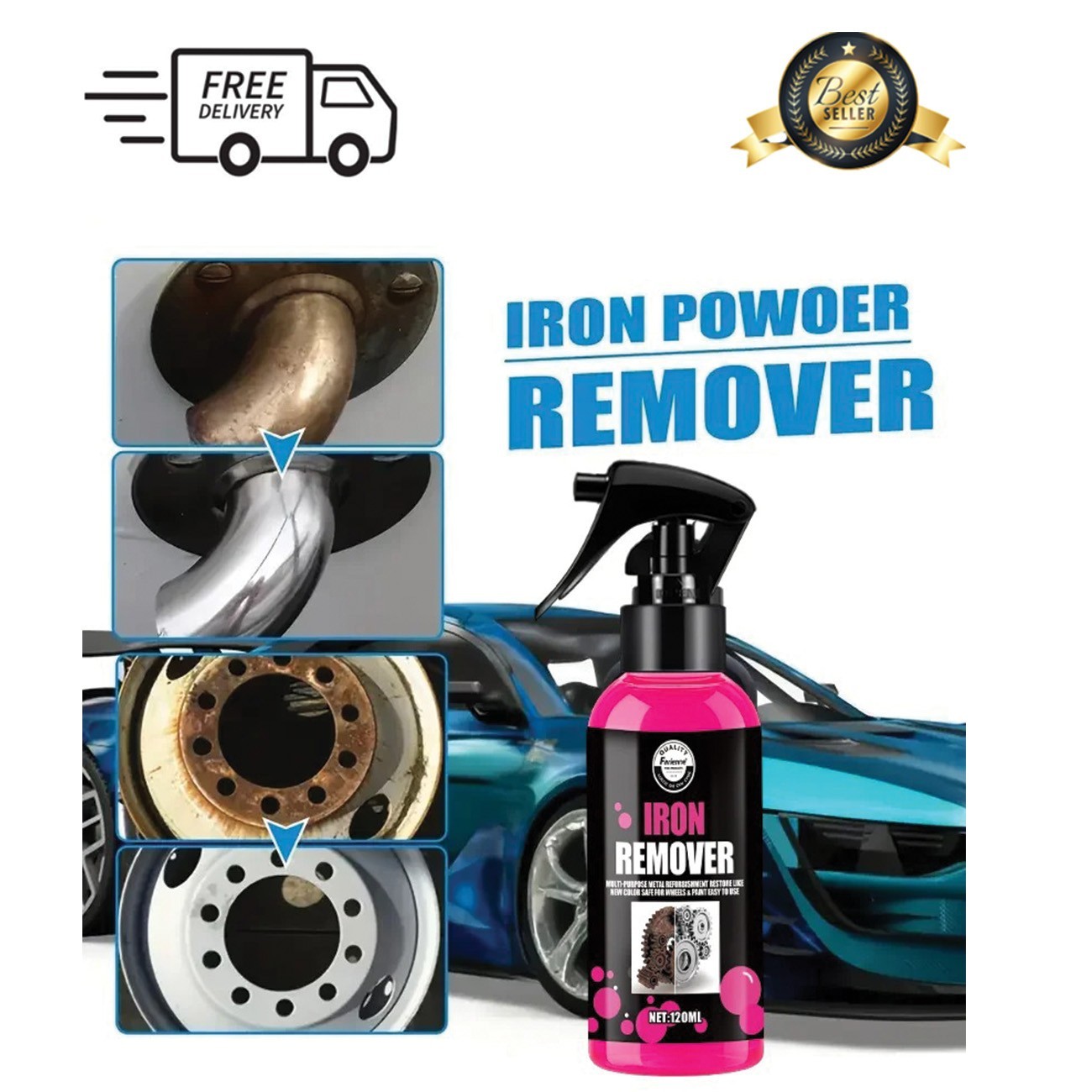 All-Purpose Rust Remover Spray 120ML Fast-Acting Iron Oxidation Eliminator gallery