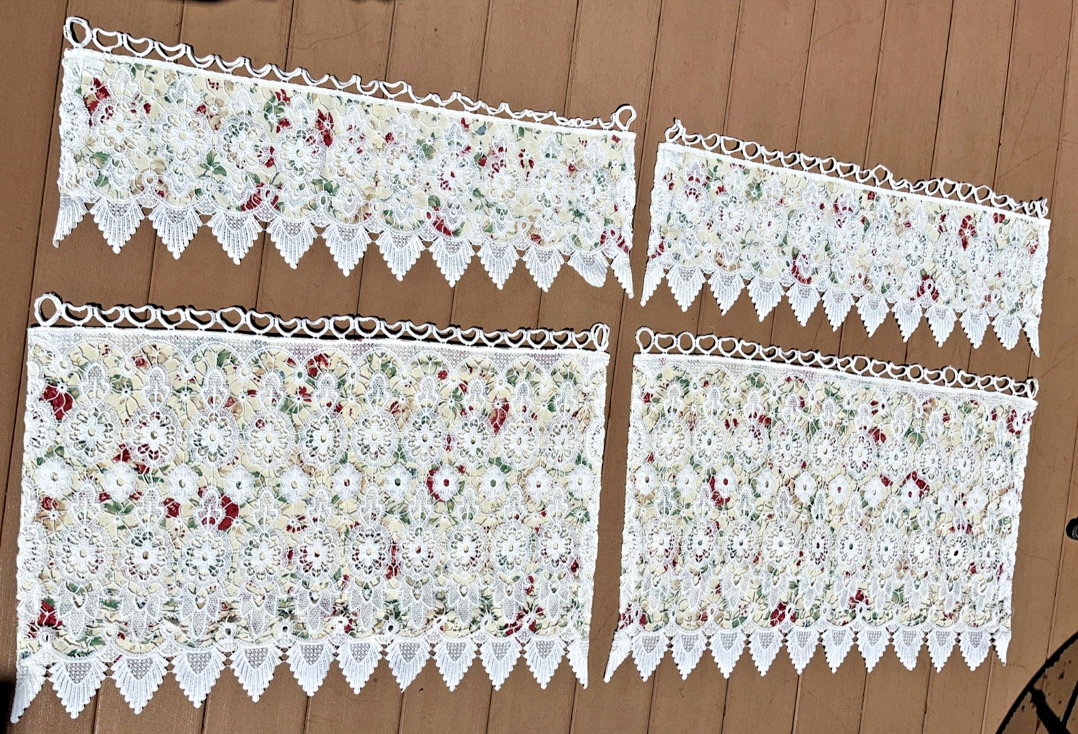 Longaberger Heirloom Curtains 2 Sets With Crochet Custom Made Cottage Core OOAK gallery