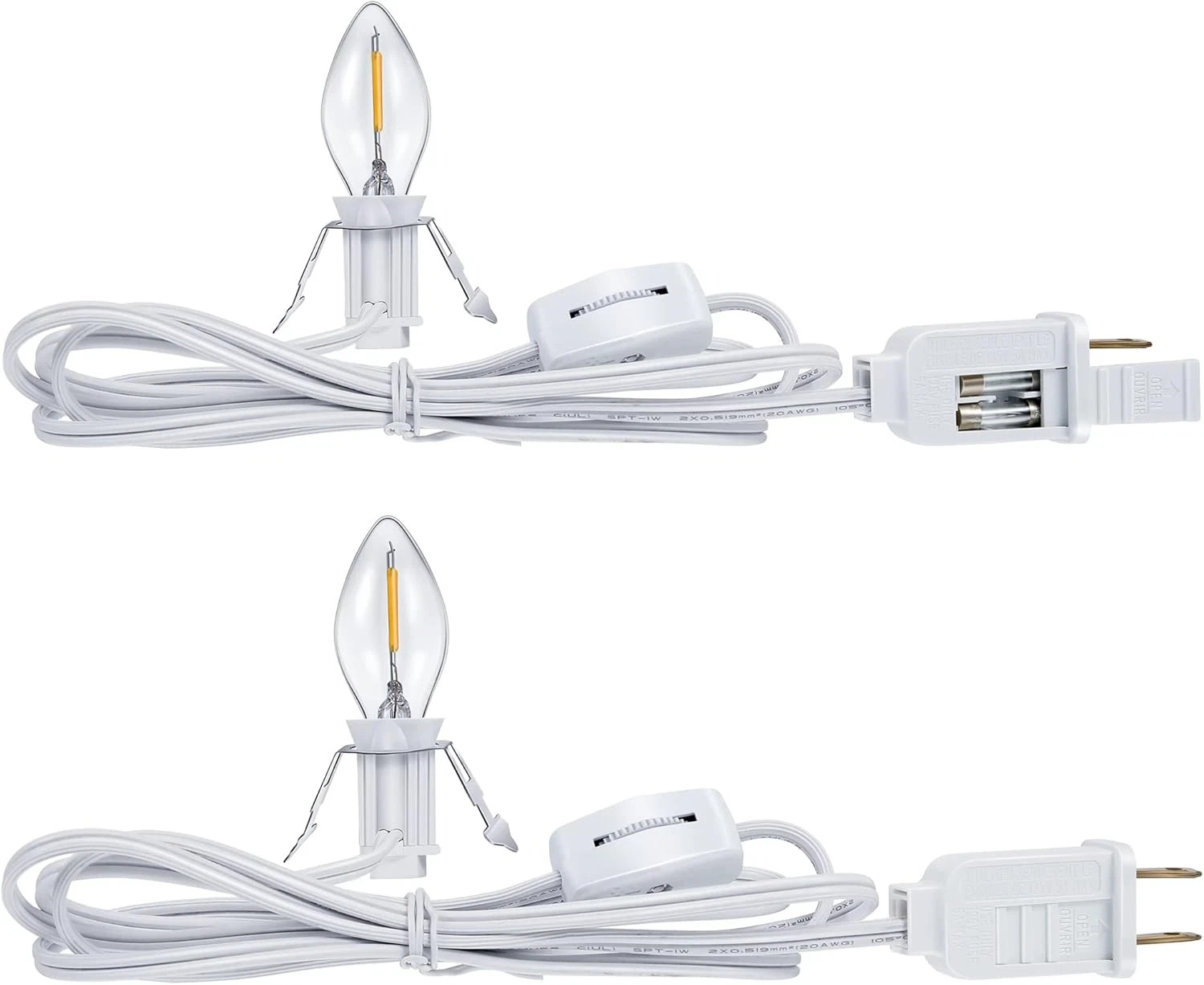 2 Pieces Accessory Cord with One LED Light Bulb Lamp Kit, 6Ft Christmas Village gallery