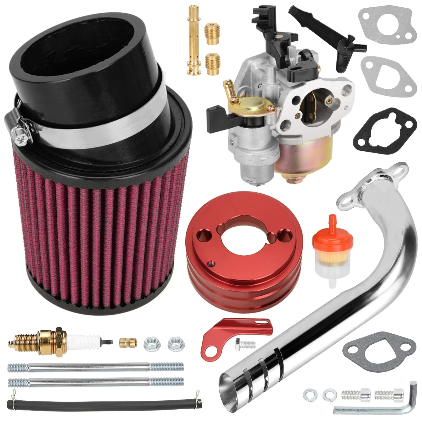 Mini Bike Go Kart Carburetor Exhaust Kit Stage 2 Performance For Predator 212cc gallery
