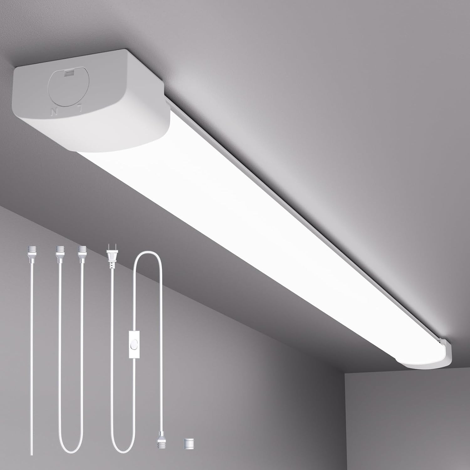 Plug in Light Fixture, 4FT Linkable 5000K Plug-in Ceiling Lights for Shop Garage gallery
