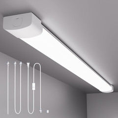 Plug in Light Fixture, 4FT Linkable 5000K Plug-in Ceiling Lights for Shop Garage