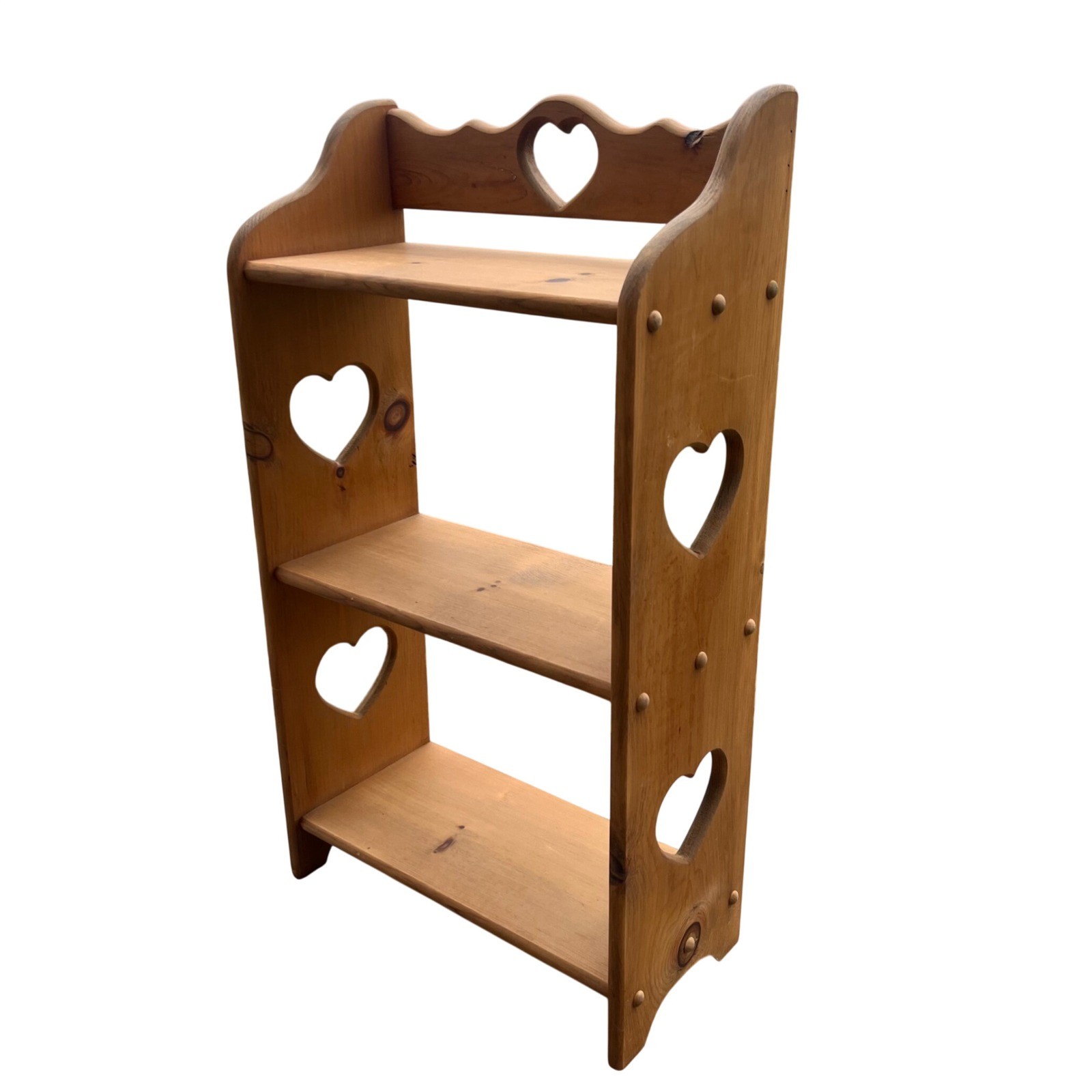 Vintage Pine Heart Cutout Shelf Bookcase Shelf Cottagecore Country Wooden 3 gallery
