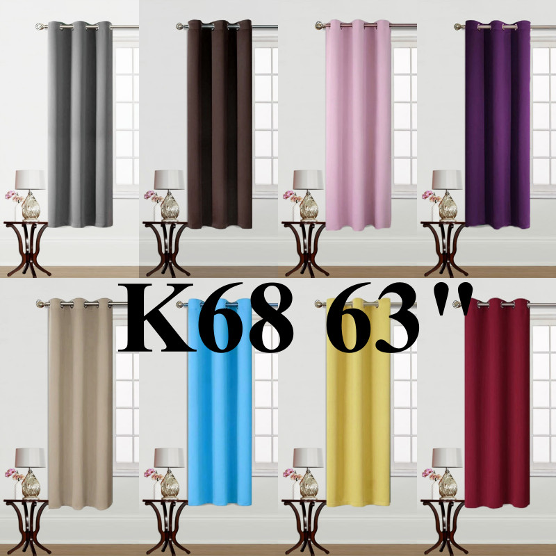 1 SET 100% BLACKOUT INSULATE THERMAL SHORT PANELS WINDOW CURTAIN IN 36" 54" 63"L gallery