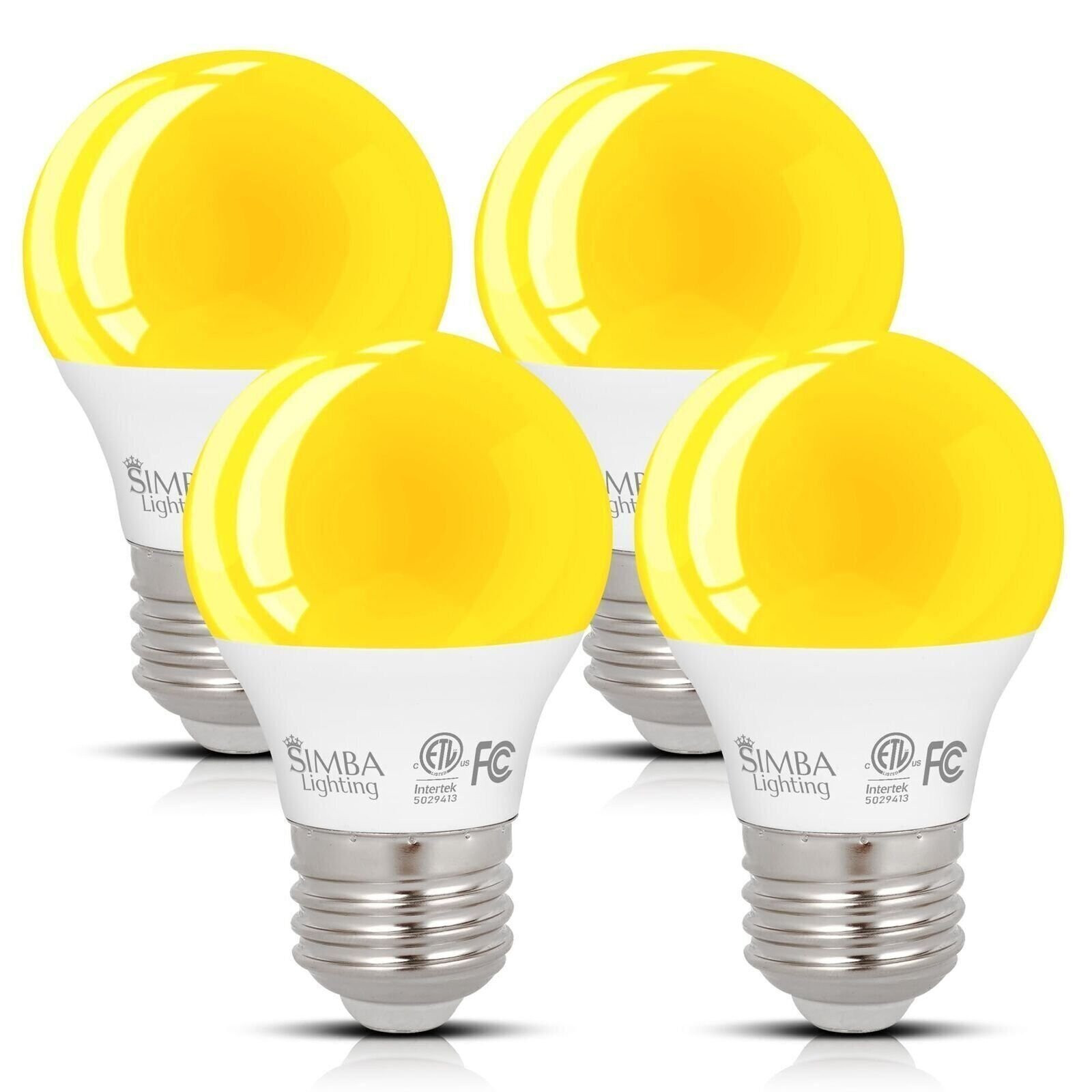 [4 Pack] LED Bug Repelling A15 Amber ETL Listed 7W 120V 60W Equivalent E26 Base gallery