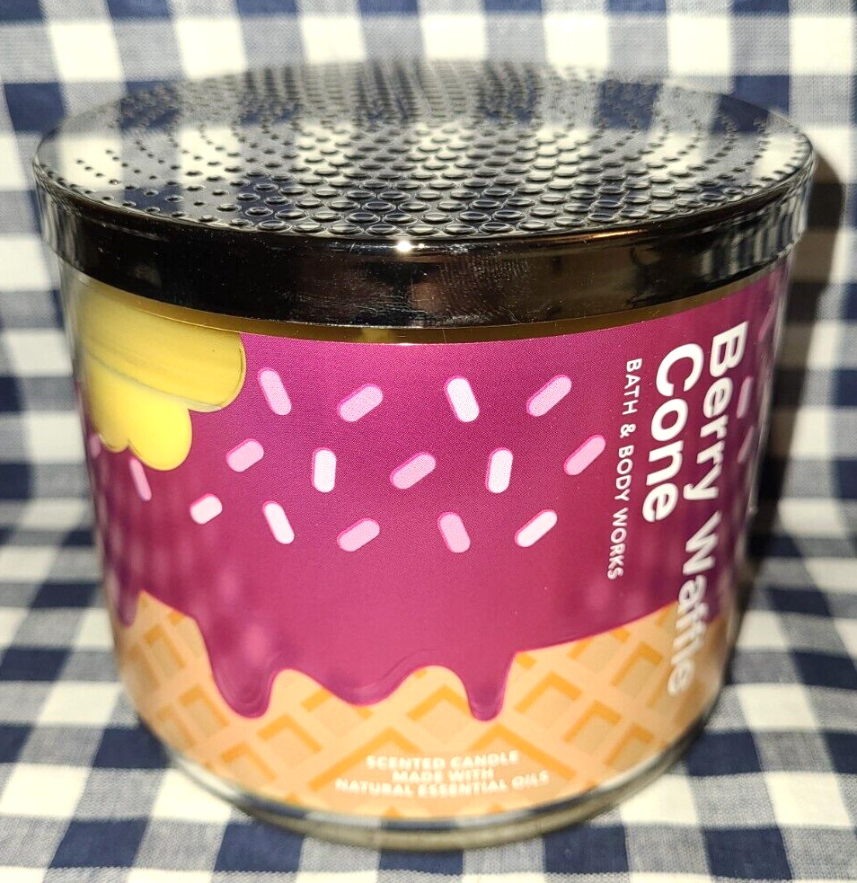 2-Pack NEW Berry Waffle Cone LTD 3-Wick Candle 25-45 hours Bath & Body Works gallery
