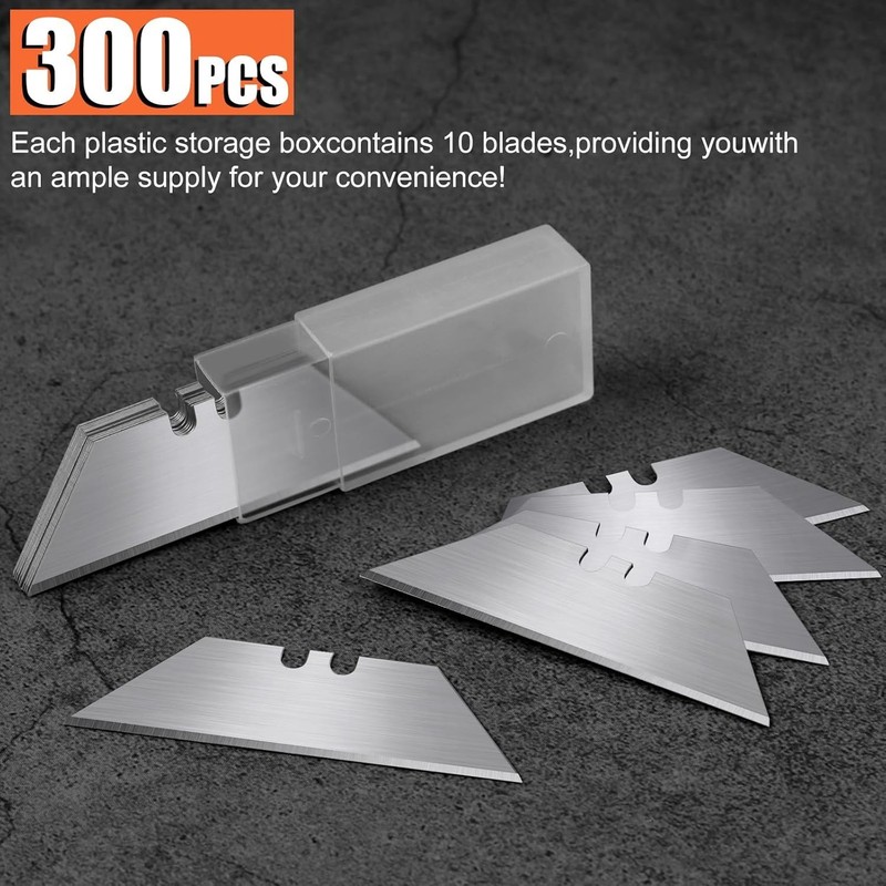 Utility Knife Blades, 100 Pcs Razor Blades, SK5 High Carbon Steel Box Cutter Bla gallery