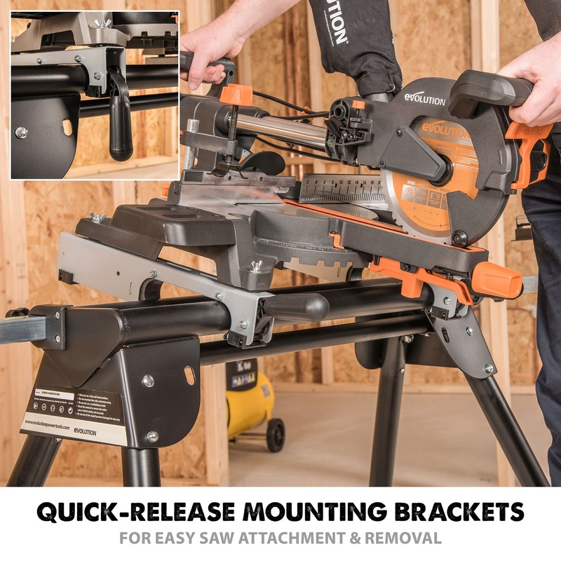 Evolution Universal Miter Saw Stand With Telescopic Arms and Folding Legs gallery